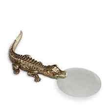 L'OBJET Crocodile Magnifying Glass 24K Gold Plated 7X Magnification - CU9670 picture
