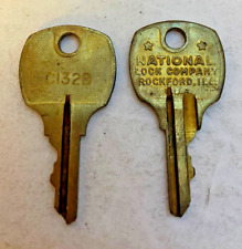 vintage national lock company Rockford ILL key Set Of 2 C132B picture