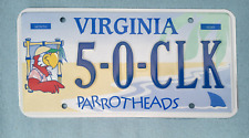 Virginia DMV Tag Parrotheads License Plate Jimmy Buffett Specialty 5 O Clk Clock picture