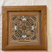 Navajo Indian Sand Art Painting Framed Matted Four Way Yeis picture