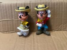Vintage Disney Mickey and Minnie Mouse Cowboy Figurines  Excellent Condition picture