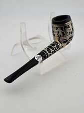 Vintage Sterling Silver 925 Overlay Tobacco Pipe MEDICO, Aztec Warrior Themed picture