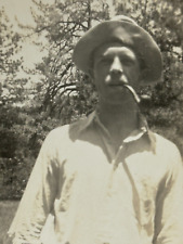 2H Photograph Handsome Man Hat Something In Mouth Cedar Crest 1932 Cute Portrait picture