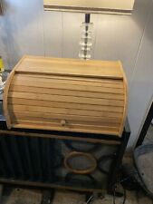 Nice Wooden Roll Top Bread Box 16 X 7 Made In Ca picture