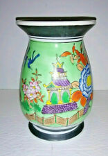 Vintage Goldcastle Japan Porcelain Vase Palace Mums Birds Art Deco Hand Painted picture