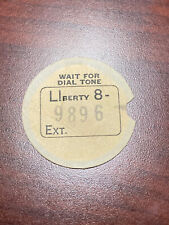 Western Electric Dial Card (Liberty 8-9896) Telephone Phone Vintage Number picture