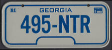 Post cereal miniature metal bicycle license plate Georgia 1981 495-NTR picture