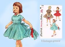 Simplicity 1701: 1950s Sweet Toddler Girls Dress Size 4 Vintage Sewing Pattern picture