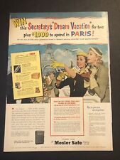 1950’s Mosler Safe “Win A Trip To Paris” Contest Magazine Ad picture