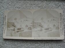 Vintage c1896 Stereoview Card Underwood Egypt Ruins of the Temple Spinx Pyramid picture