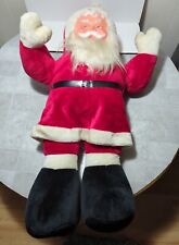 Vintage 50s Peoria Santa Claus Plush Body Rubber Face Large 44 Inch Tall picture