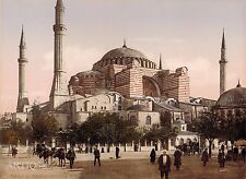 c1900 Constantinople Saint Sophie Orig. B+W Photo Aquatint~Hagia Sophia~Istanbul picture