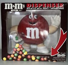 Vintage 1990s M&M Large Red Plain Candy Dispenser, Hand Lever, NEW, - IN BOX picture