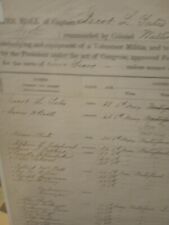The original muster roll of The New York State Militia.May 1861.Well Preserved. picture