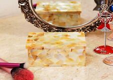 Mother of Pearl Random Work Jewelry Box Rectangle White Marble Decorative Box picture