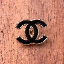 1 Chanel Shank Button, 21mm, Black & Gold Designer Button picture