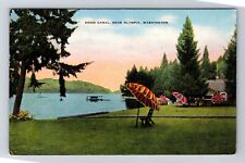 Olympia WA-Washington, Hood Canal, Antique, Vintage c1946 Postcard picture