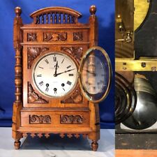 RARE Vintage antique England,8 Bell & Coiled,ELKINGTON Bracket Strikes Clock picture