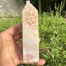 310g natural pink amethyst sakura agate obelisk quartz crystal tower reiki picture