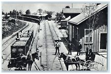 c1940 Aerial View Depot Tracks Railroad Horse Waymart Pennsylvania PA Postcard picture