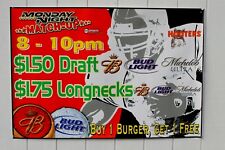 Old Hooters Monday Night Match Up Pro Football Poster Banner vintage 90's 00's picture