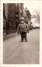 Vtg Found Photograph 1920s Boy Washington DC Winter Scene City January Antique picture