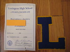 vtg 1963 Lexington MA High School field hockey VARSITY LETTER letterman jacket L picture