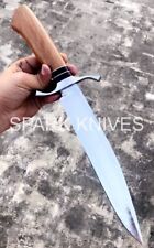 16” SPARK CUSTOM HANDMADE D2 HUNTING HIGH POLISH SMART BOWIE KNIFE W/SHEATH picture