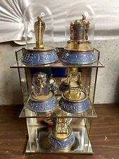 Franklin Mint Egyptian Treasures and Display and 5 Hand Painted Statues picture