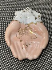Vintage Amoges Porcelain Hand Painted Trinket Dish 2 Hands Together Offering picture
