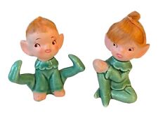 Vintage Elf Pixie Figurine Set Playful By Parma By AAI Japan Ginger Hair picture