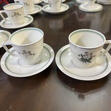 Royal Copenhagen Quaking Grass Group of 2 Cup & Saucer Sets #9481 884 picture