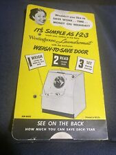Westinghouse Laundromat ‘Weigh To Save’ Slide Calculator- Vintage picture