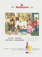 1952 BUDWEISER BEER vintage ART PRINT AD tall glass Victorian old west party L12 picture