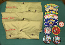 Vtg 1990s BSA Ozarks Council BAY LAKES Patches & 3 Collarless Uniform Shirts Lot picture