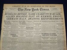 1918 APRIL 28 NEW YORK TIMES - RUSSIANS REVOLT NAME CZAREVITCH RULER - NT 8214 picture