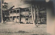 Vintage RPPC Somoa Somoan House Real Photo Postcard Early Palm Trees artsy picture