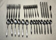 32 PC LOT VINTAGE MCM NATIONAL STAINLESS NSCO FLATWARE ALLEGRO PATTERN JAPAN picture