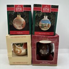 4 Hallmark Keepsake Glass Ornaments Boxed Vintage picture