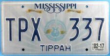 Vintage License Plate 2017 Mississippi TPX 337 Tippah Birthplace of Amertican picture