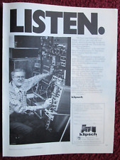 1978 KLIPSCH KLIPSCHORN Stereo Speakers Print Ad ~ Paul Klipsch Inventor picture