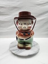 Vintage Pig Sheriff RRP Roseville Pottery VG Cond Cookie Jar Whimsical picture
