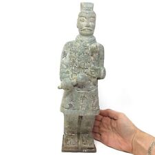Stone Terracotta Standing Chinese China Warrior Soldier Guard Statue Idol 13.5