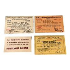 Pennsylvania Railroad Eastern Line Ticket Pass 1919 1920 1927 Vintage Lot of 4  picture