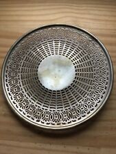 VTG 1950s Apollo Sheffield Reticulated Nickel Silver Tray Dish Low Bowl 9.25