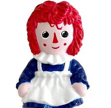Raggedy Ann Piggy Bank 1972 Vintage Bobbs Merrill Hand Painted Molded SS picture