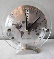 Sharper Image World Time Glass Clock Day, Date, Time Display Beautiful picture