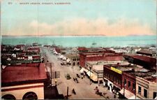 Antique Postcard Hewitt Avenue Everett Washington Street Hotel Businesses picture
