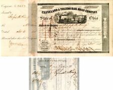 Cleveland and Toledo Rail-Road Co. signed by Rufus H. King - Stock Certificate - picture