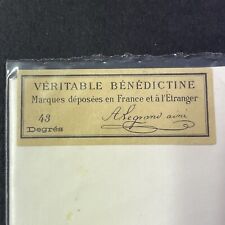 Antique c1880s Alexandre Le Grande Benedictine Liqueur UNUSED Paper Label Q2165 picture